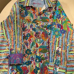 Robert Graham Limited Edition Embroidered  button down shirt XXL